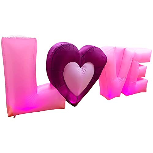 9 FT Inflatable Long Love Letters w/ LED Lights Wedding Valentines Day Decoration