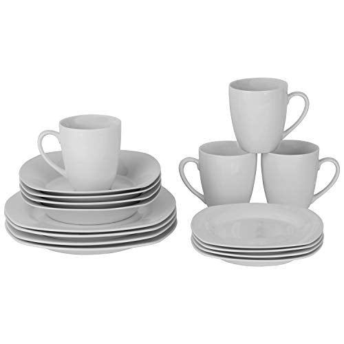 16 Piece Dinnerware Set, White