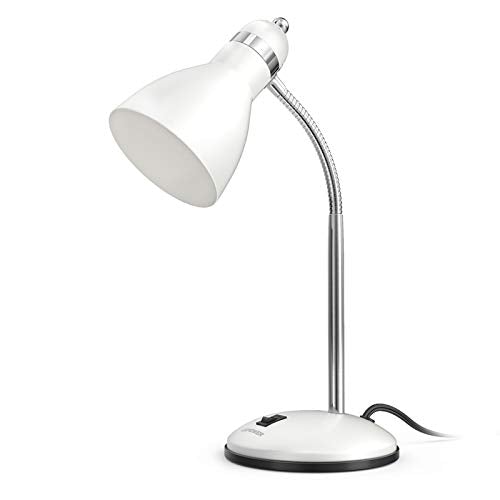 Eye Caring Metal Desk Lamp, Adjustable Goose Neck