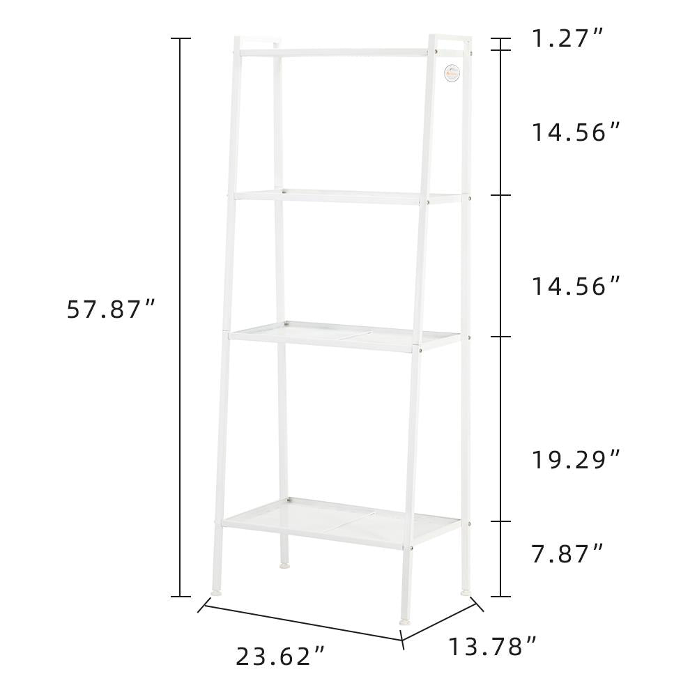 4 Tier Metal Leaning Ladder Shelf Bookcase