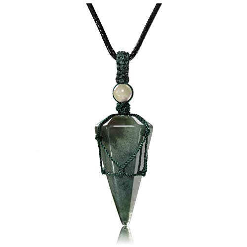 Healing Crystal GemStone Pointed Pendant Necklaces for Men/Women