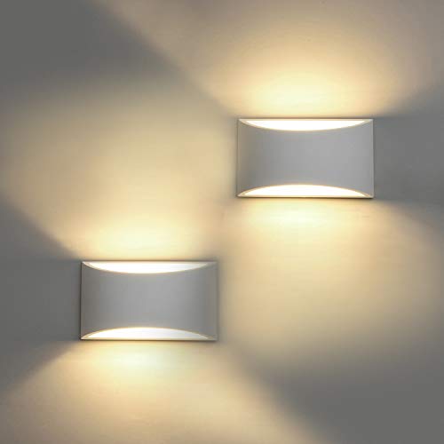 Modern Wall Sconce Set of 2 LED Wall Lamp 7W Warm White