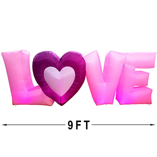 9 FT Inflatable Long Love Letters w/ LED Lights Wedding Valentines Day Decoration