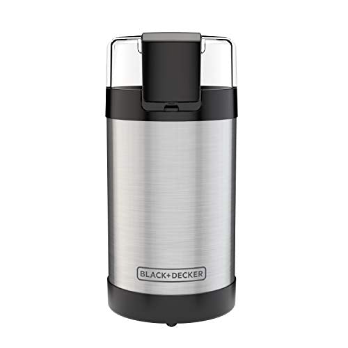 Coffee Grinder One Touch Push-Button Control, 2/3 Cup Bean Capacity, Stainless Steel