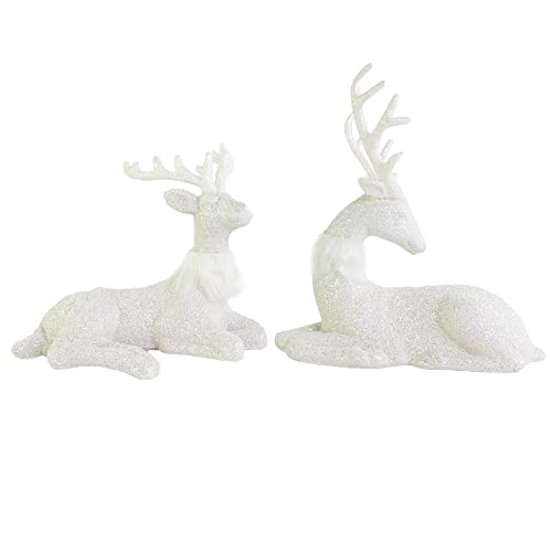 2 Pcs Glitter Reindeer Christmas Decoration