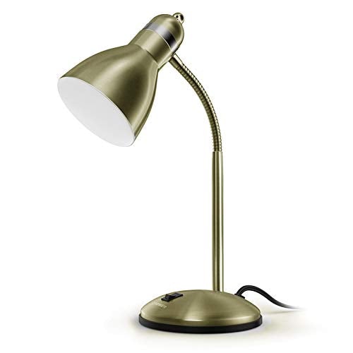 Eye Caring Metal Desk Lamp, Adjustable Goose Neck