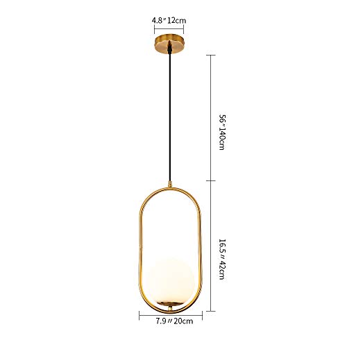 One Light Pendant Modern Style Chandelier ,Frosted Glass Globe