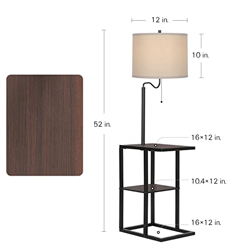 Modern Floor Lamp W/ End Table & USB Charging Port