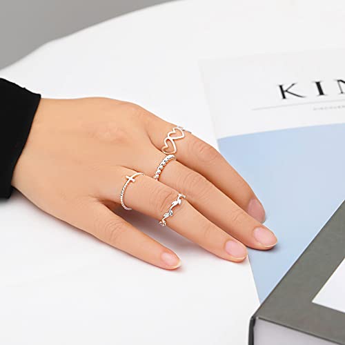 12PCS Adjustable Knuckle Rings for Women