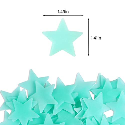 100 Pcs Glow in The Dark Luminous Stars Fluorescent Noctilucent Plastic Wall Stickers