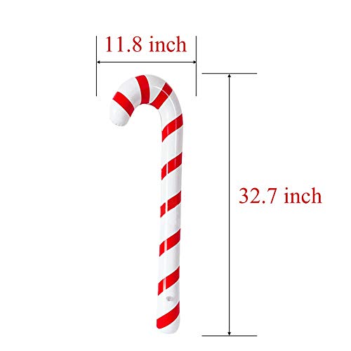 6 Pack Large Christmas Plastic Inflatable Candy Cane Ornaments