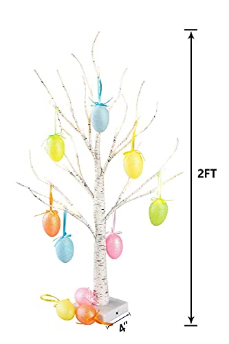 LED Easter Birch Tree Lights w/ Eggs Battery Powered