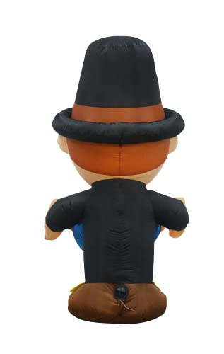 6 FT Height Thanksgiving Inflatables Boy Holding a Pumpkin Pie