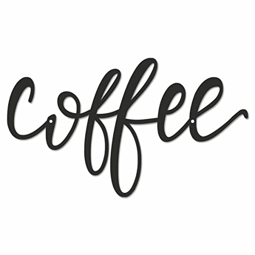 Coffee Metal Signs for Kitchen Coffee Corner Decor Black, 13.70' x 7.90'