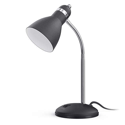 Eye Caring Metal Desk Lamp, Adjustable Goose Neck