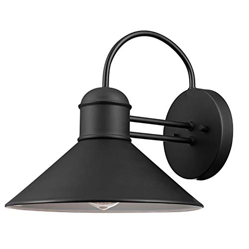 1-Light Outdoor Wall Sconce, 2-Pack, Black Finish