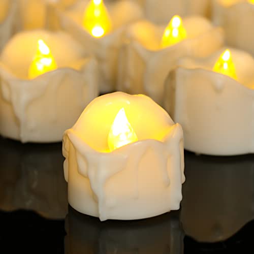 12pcs Battery Operated Tea Lights with Timer