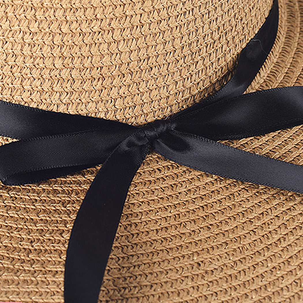 Foldable Wide Brim Bowknot UV Protection Floppy Summer Hat for women