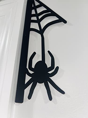 Black Cat Pumpkin & Spiderweb Door Corner Decoration