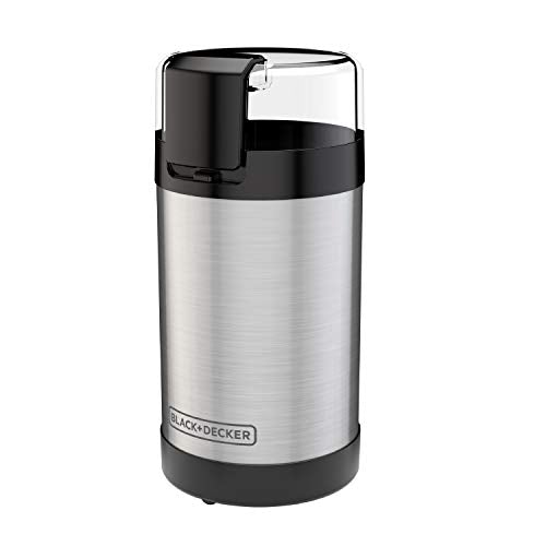 Coffee Grinder One Touch Push-Button Control, 2/3 Cup Bean Capacity, Stainless Steel