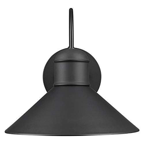 1-Light Outdoor Wall Sconce, 2-Pack, Black Finish