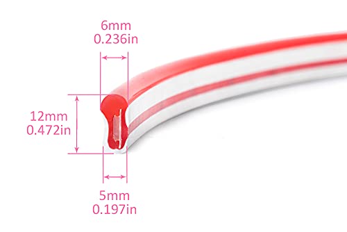 Neon LED Strip Light 16.4ft/5m 12V DC 600 LEDs Waterproof Flexible