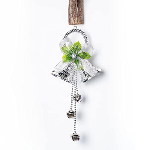 2 pcs Silver Metal Christmas Bell Door Ornament