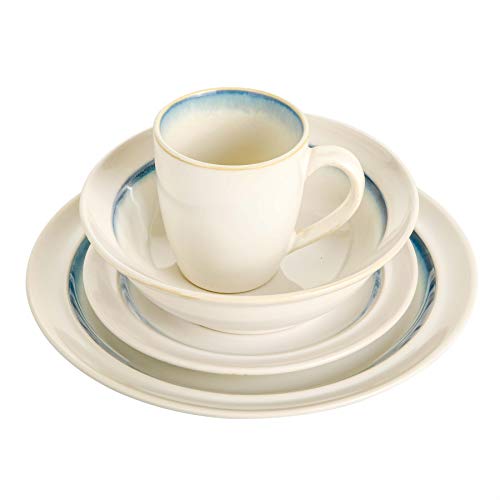 Round Glaze Stoneware Dinnerware Set, Service for 4 (16pcs)