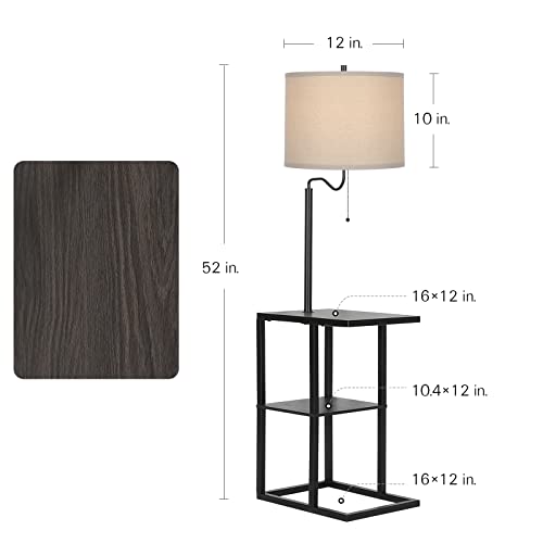 Modern Floor Lamp W/ End Table & USB Charging Port