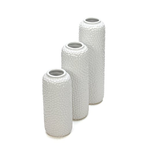 Set of 3 Ceramic Vase -Tall 12 Inch Medium 10 Inch Short 8 Inch High