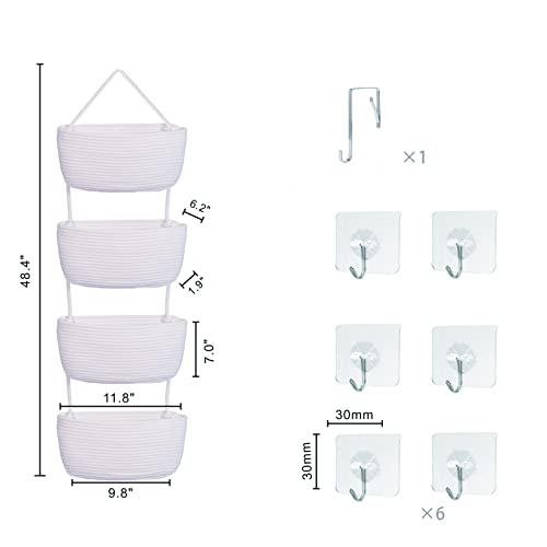 4 Tieer Over the Door Hanging Storage Basket