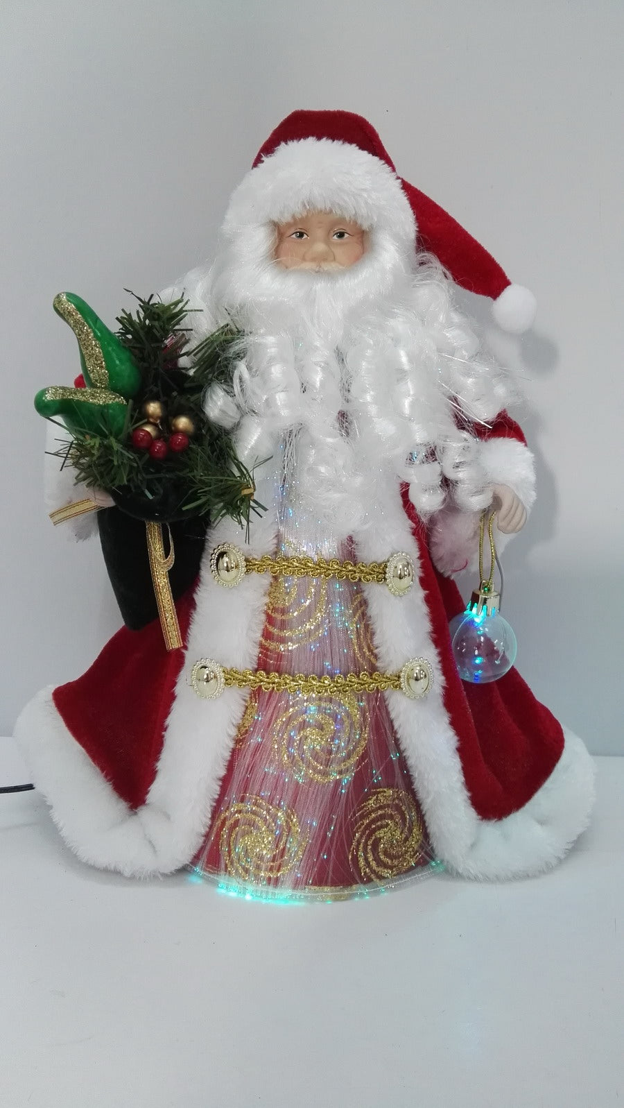 Christmas Multi-Color Fiber Optic Santa Led Tree Topper 13.63"