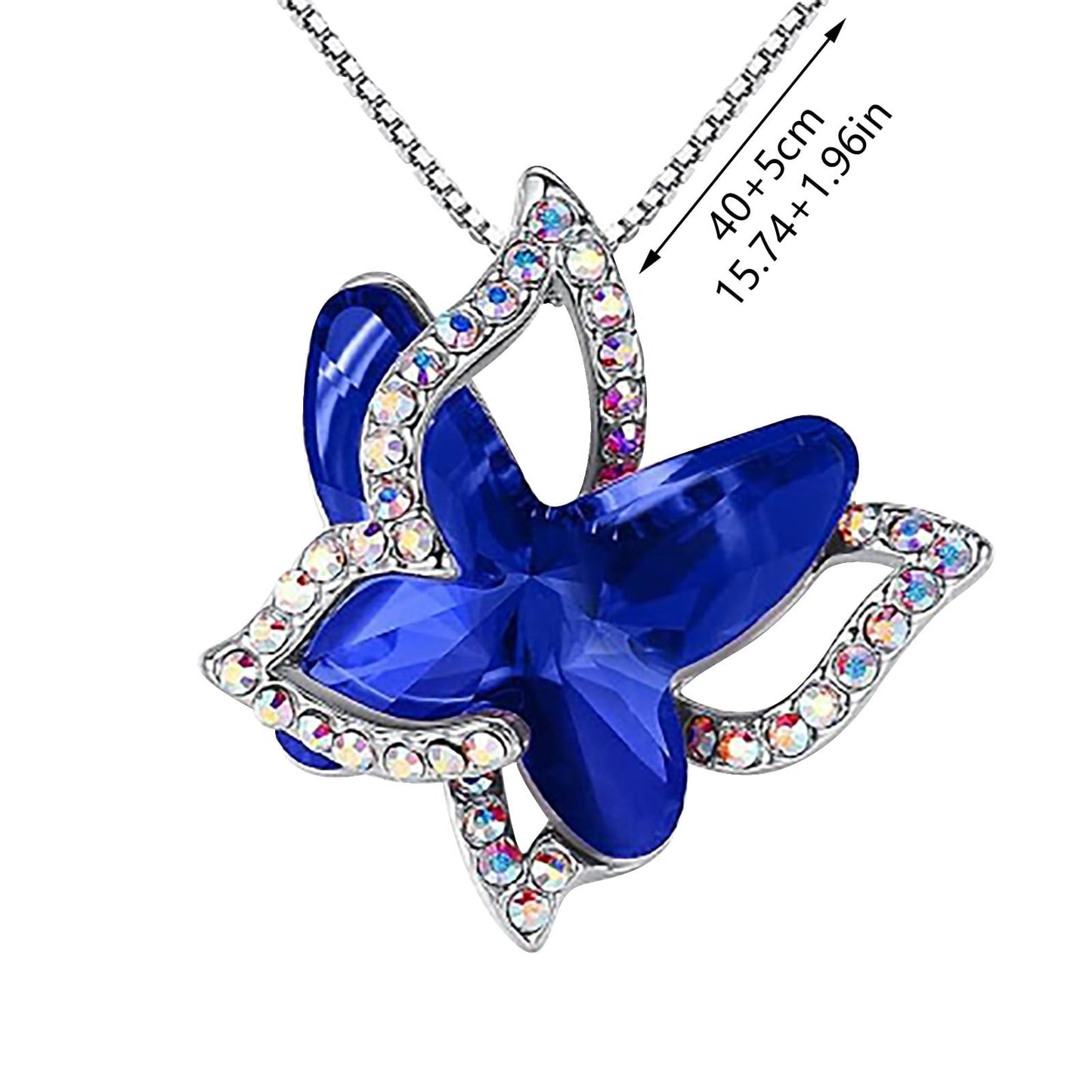 Crystal Butterfly Necklace for Women