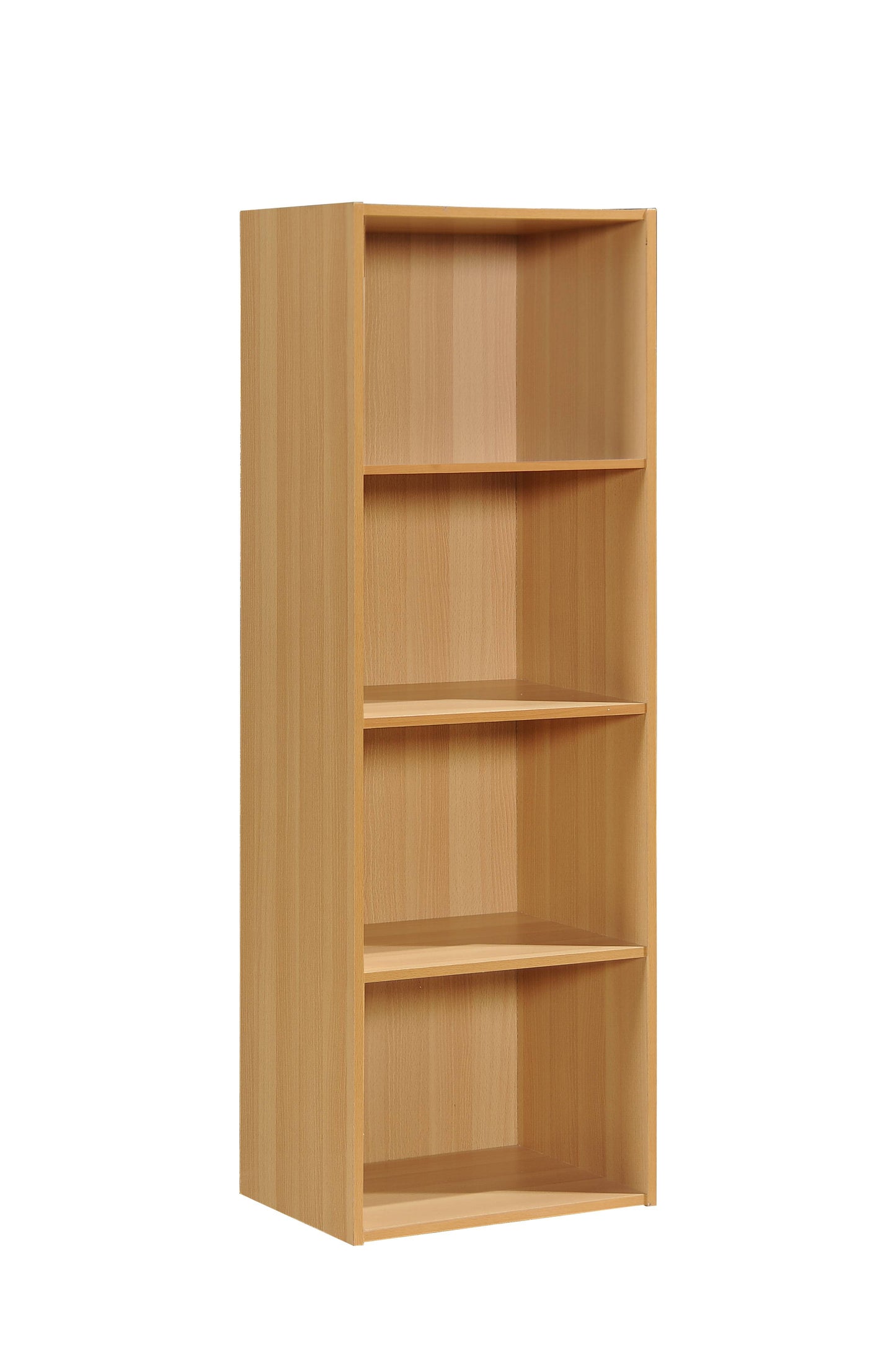 4-Shelf Wood Bookcase, Brown