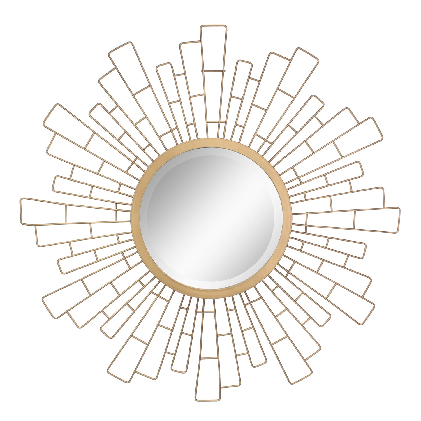 23.6" Traditional Metal Geometric Sunburst Wall Mirror