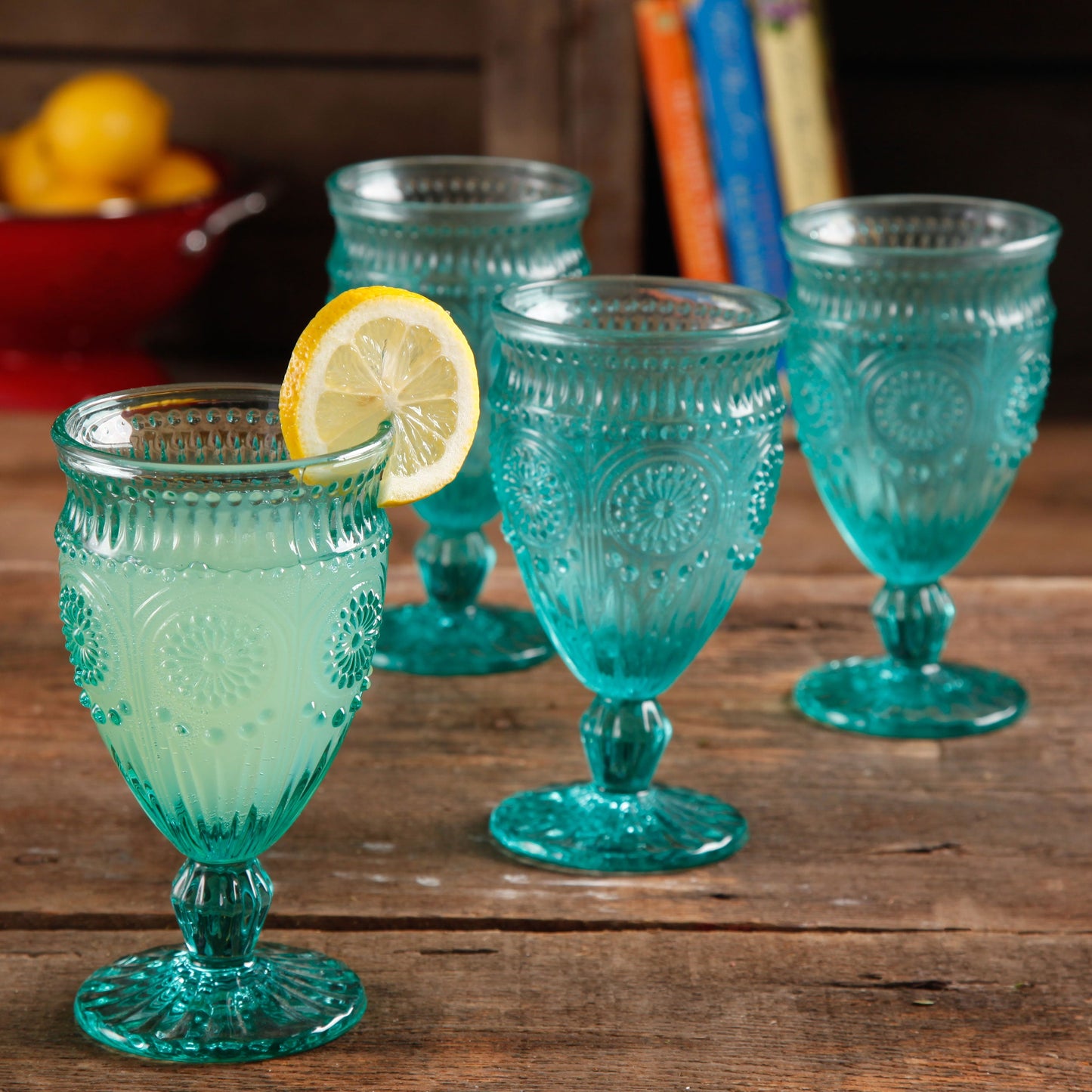 Set of 4 -12-Ounce Footed Glass Goblets