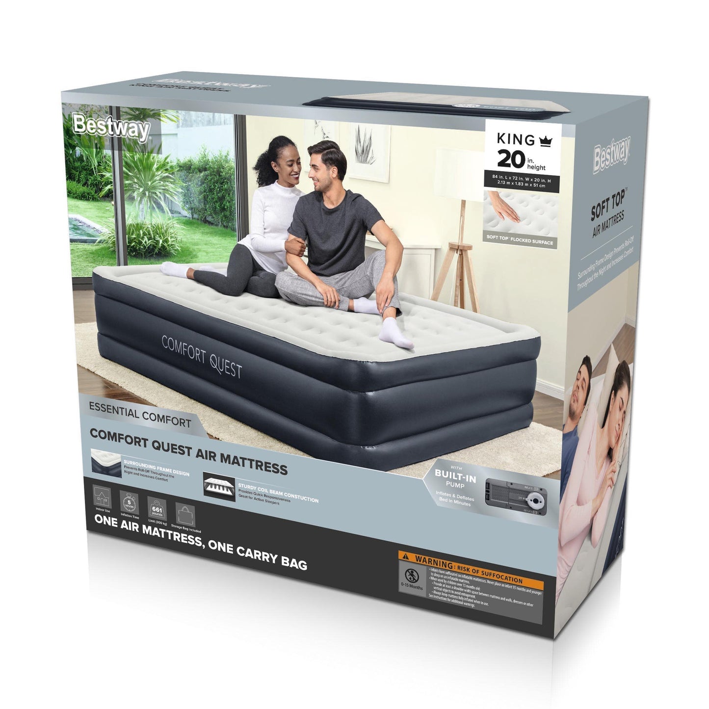 Twin/King  Air Mattress with Built-in Pump
