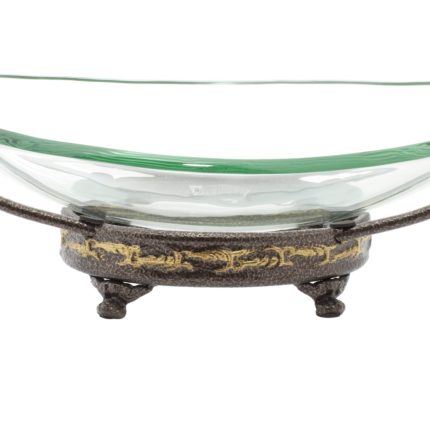 17" x 5" Gold Glass Traditional Serving Bowl