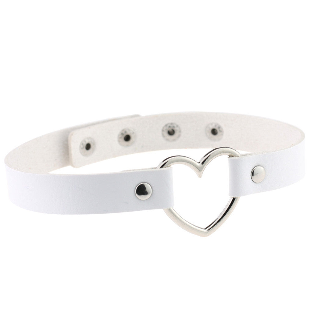 Leather Necklace for Women -Heart-shaped Collar