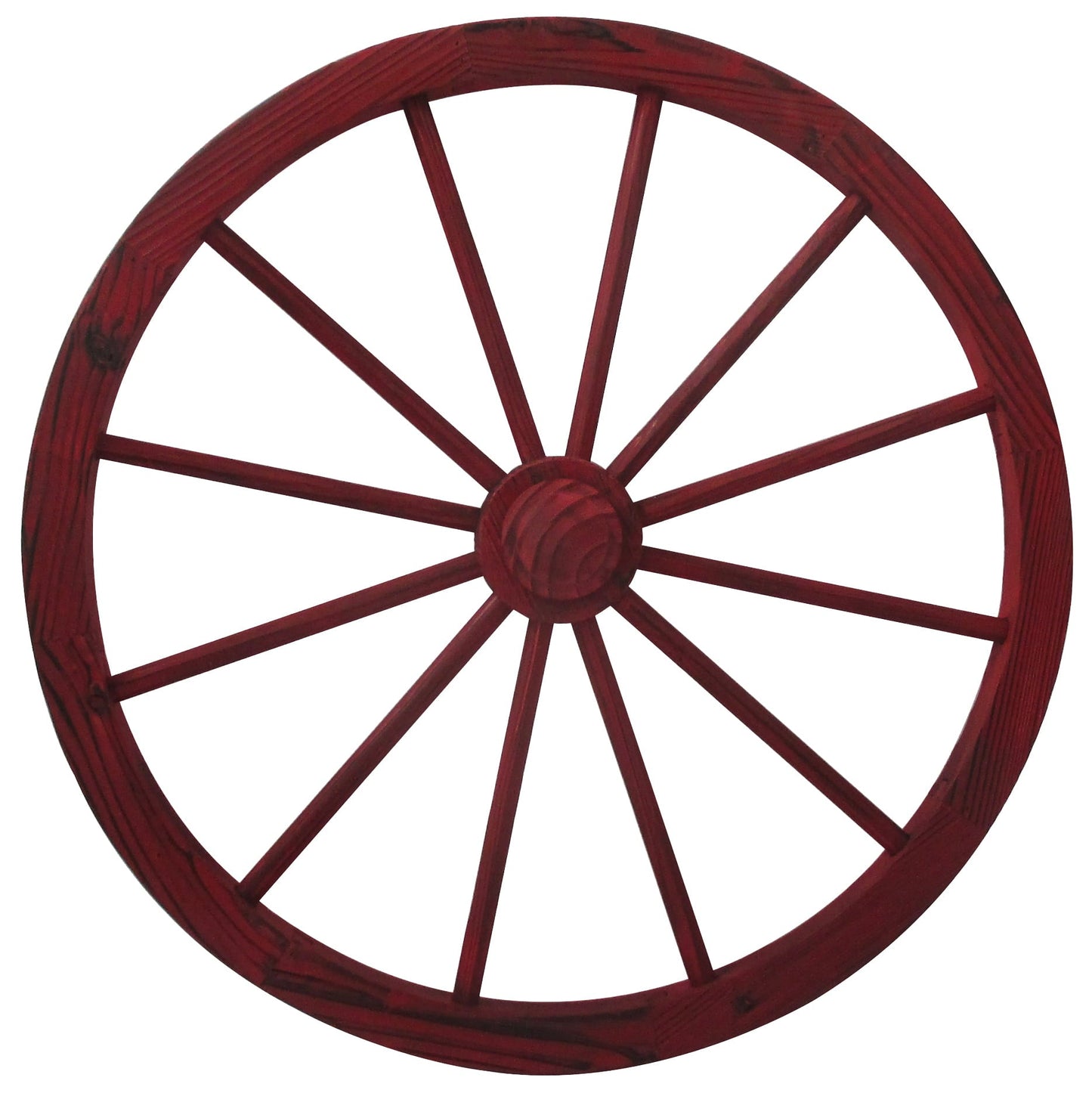 30" Red Wash Decorative Wagon Wheel