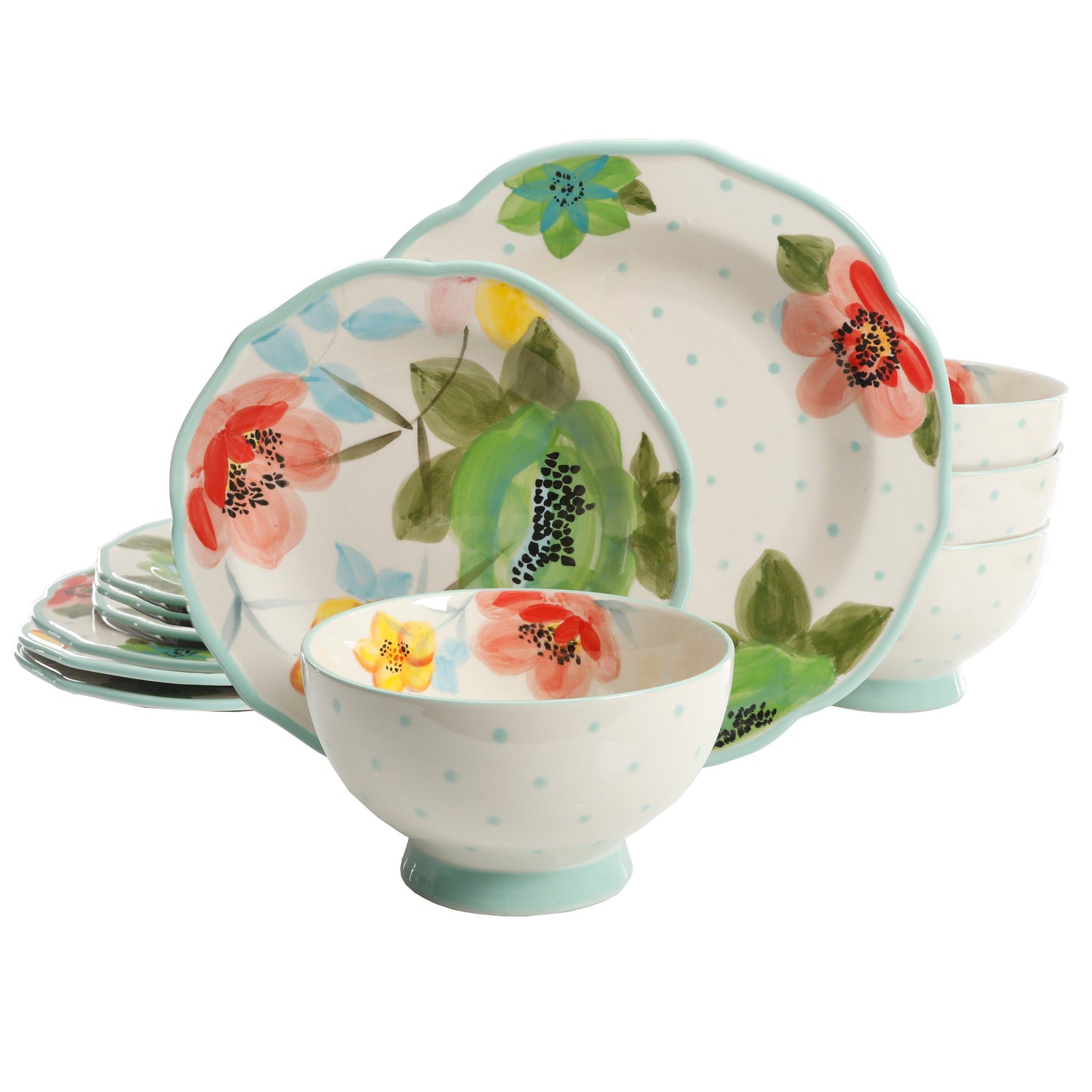 Vintage Bloom 12-Piece Dinnerware Set