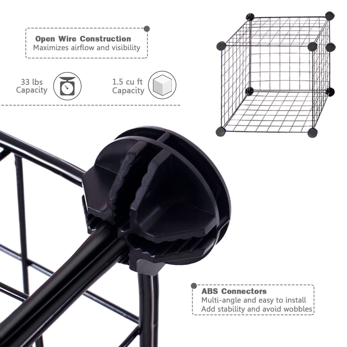 8 Cube Grid Wire Organizer Wardrobe Shelves Bookcase DIY