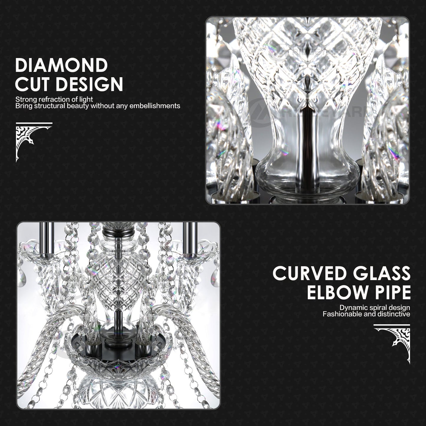 Clear Crystal Chandelier 4 Lights Pendant Ceiling Fixture