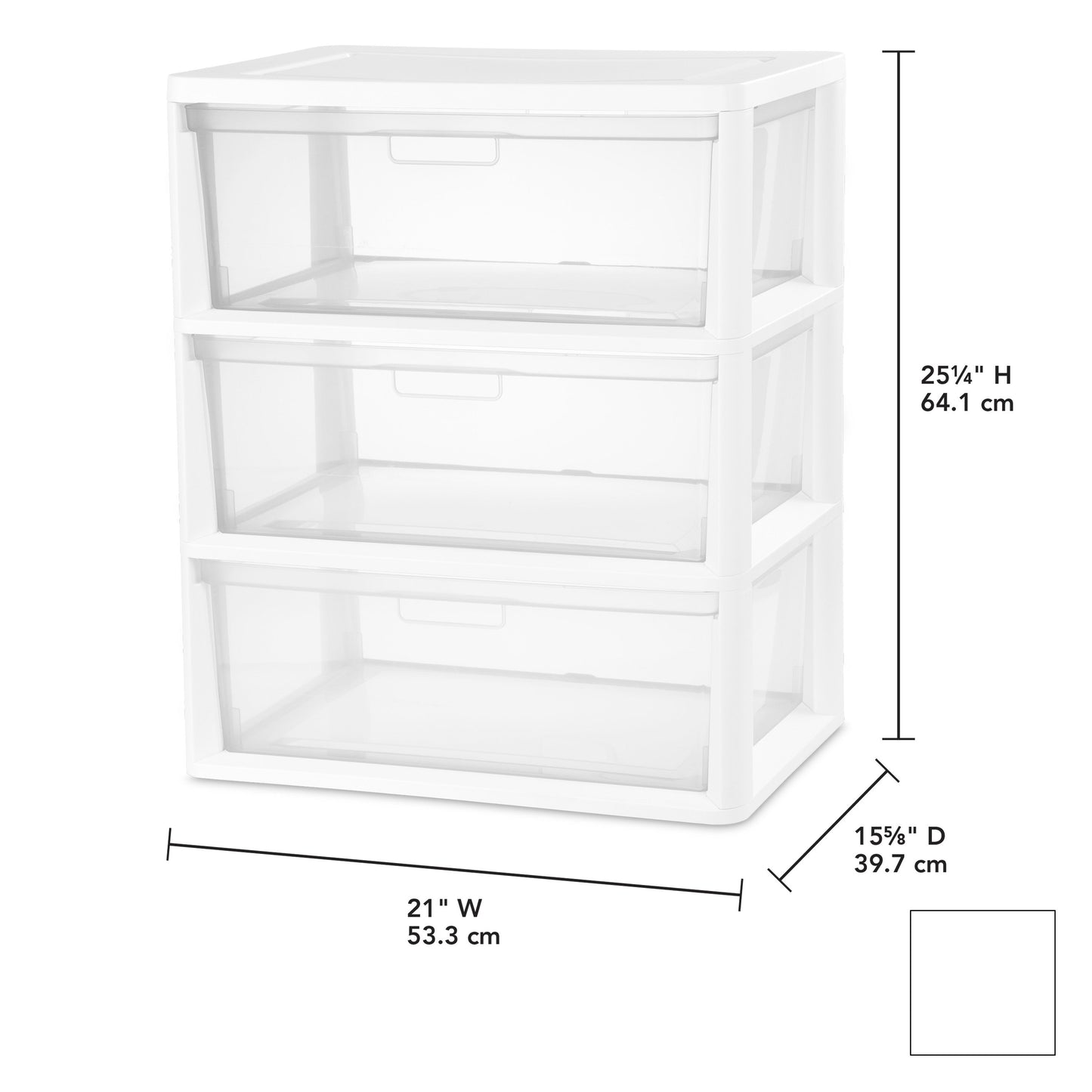 3 Drawer Tower Plastic Organizer