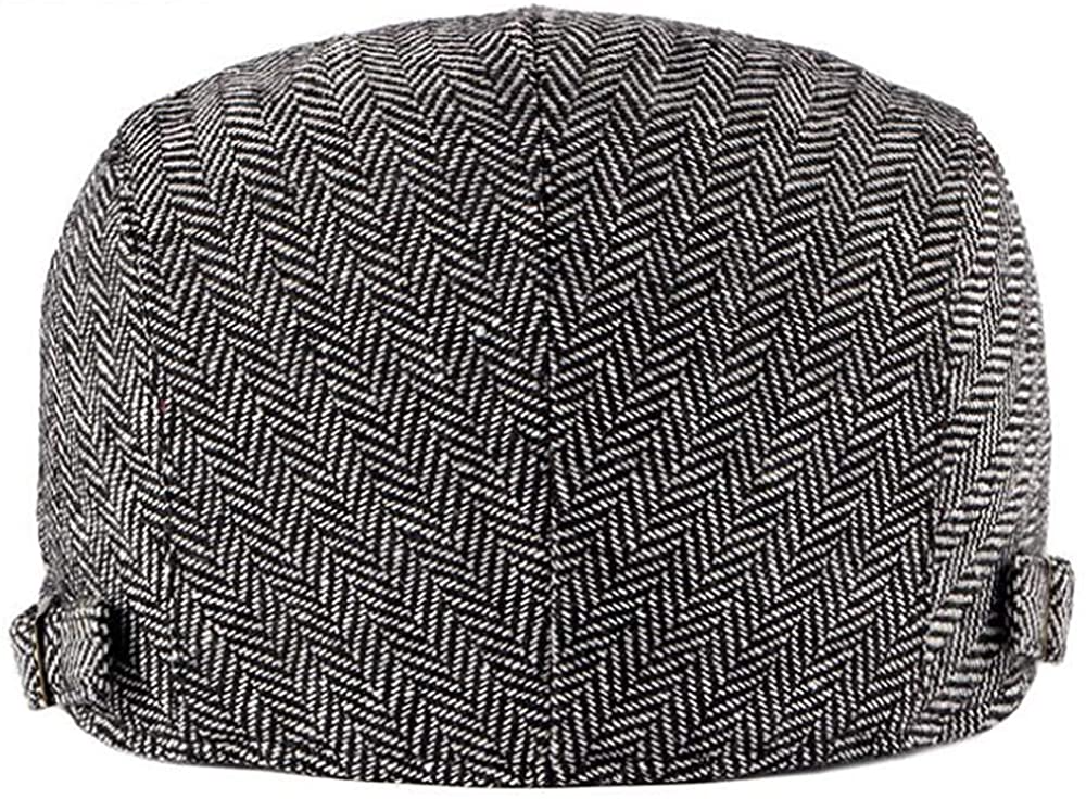 2 Pack Men's Cotton Flat Cap Ivy Gatsby Newsboy Hat (M)