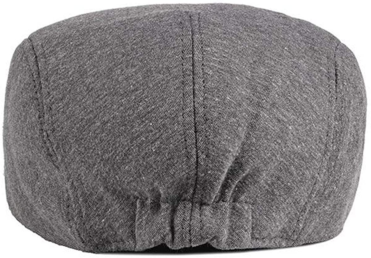 2 Pack Men's Cotton Flat Cap Ivy Gatsby Newsboy Hat (M)