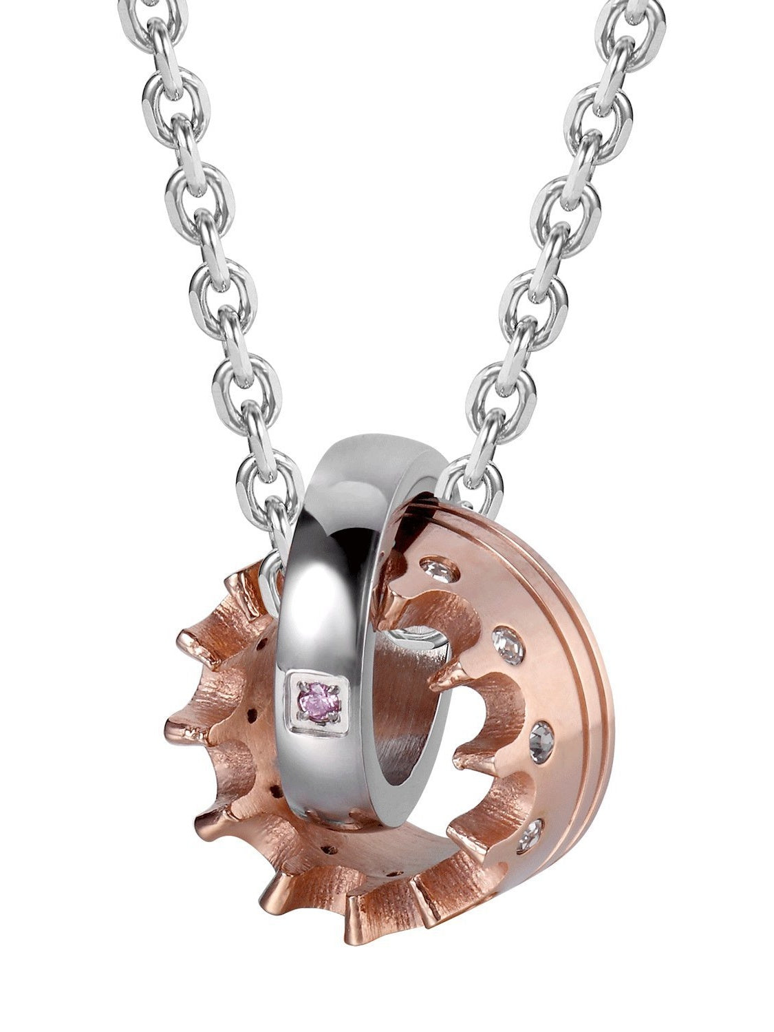 Crown His & Hers Couple Royal Ring Pendant Love Necklace