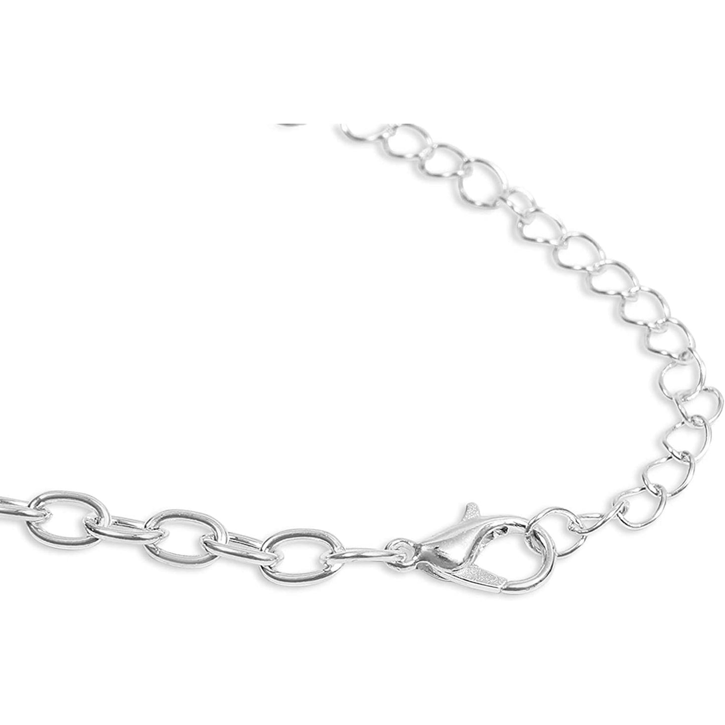 2 Pcs Silver Lock Necklace & Bracelet Set for Men & Women