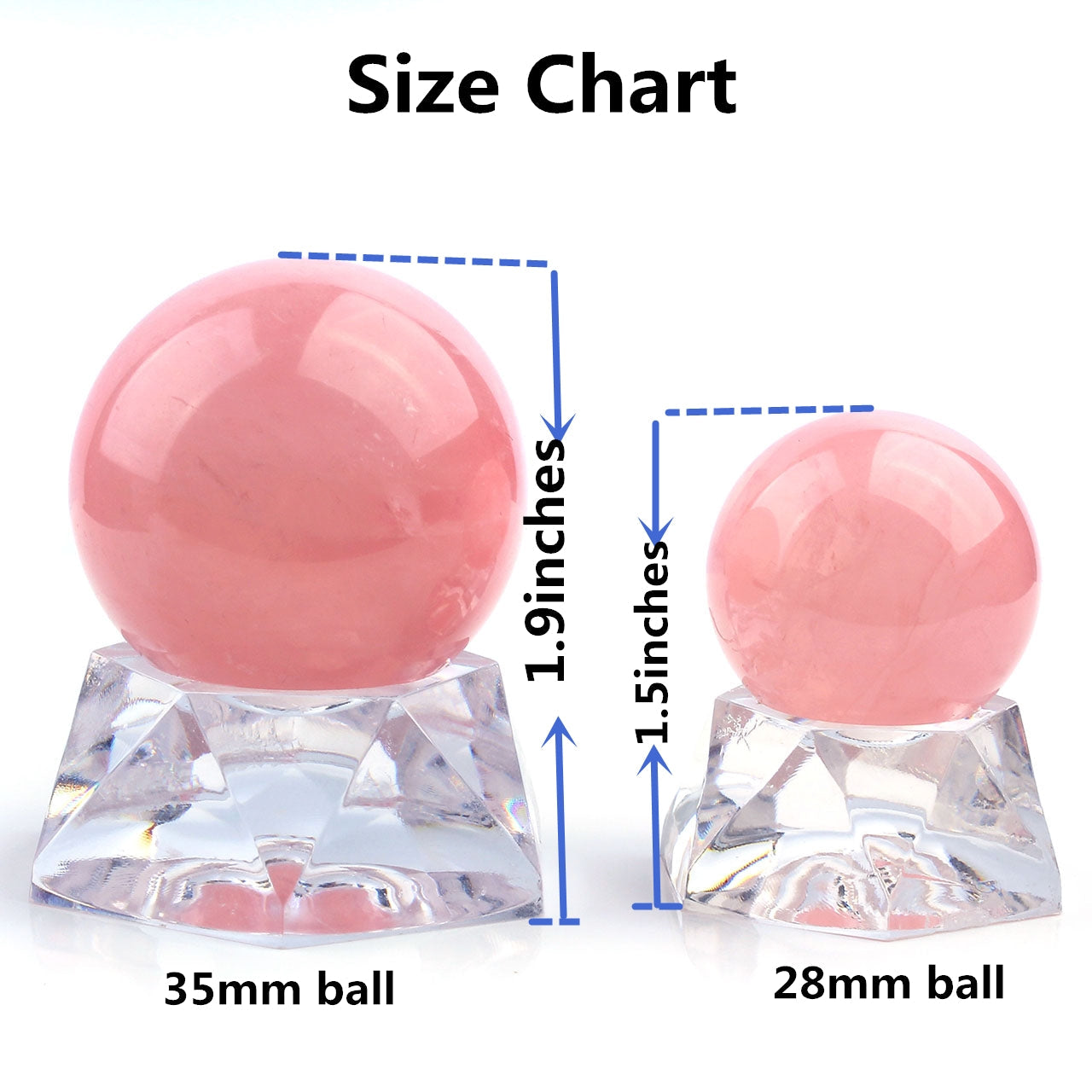 35mm Natural Healing Crystal Gemstone Ball Divination Figurine