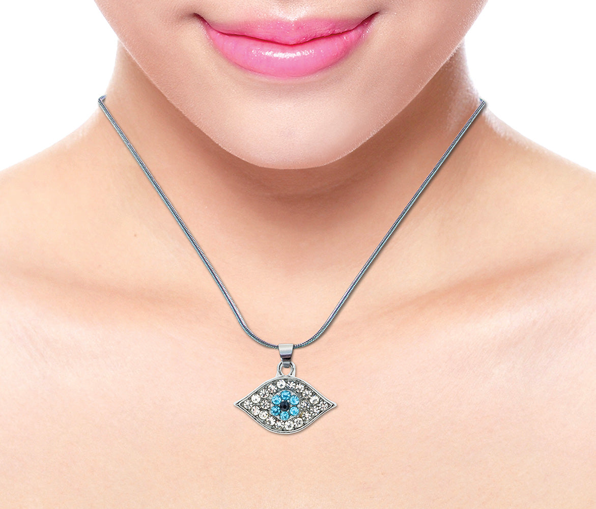 Sparkling Crystal Pendant Necklace for Women – Evil Eye